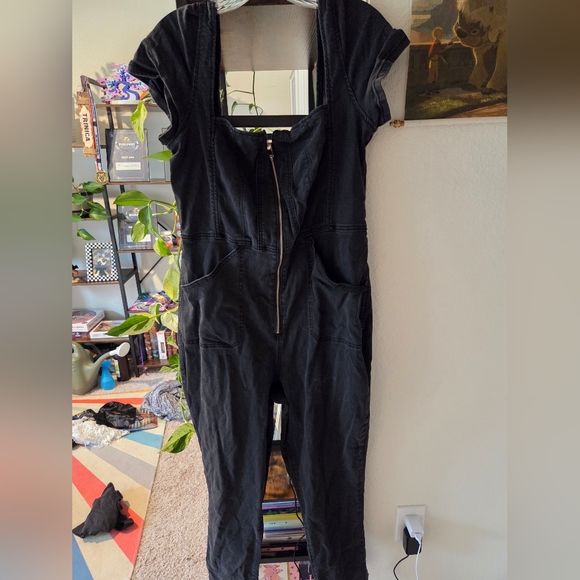 We The Free Black Jumpsuit with Cap Sleeves - Picture 6 of 9